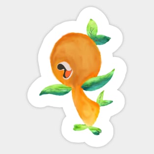 Orange Bird Watercolor Sticker